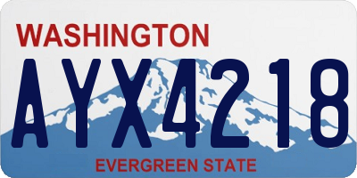 WA license plate AYX4218