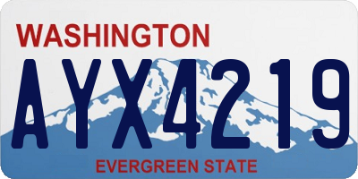 WA license plate AYX4219