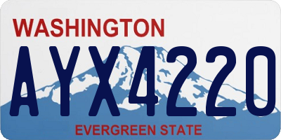 WA license plate AYX4220