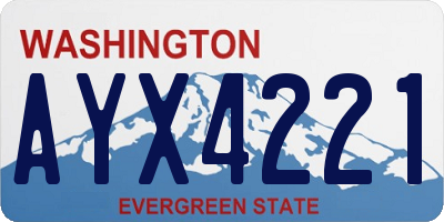 WA license plate AYX4221