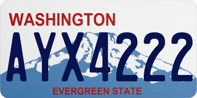 WA license plate AYX4222