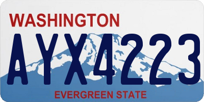 WA license plate AYX4223