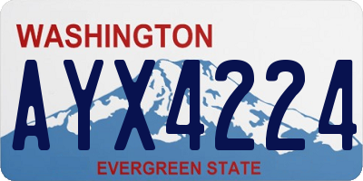 WA license plate AYX4224