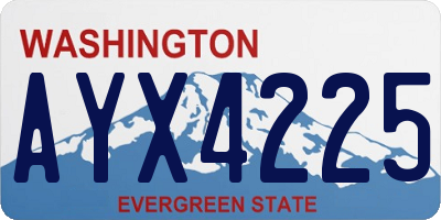 WA license plate AYX4225