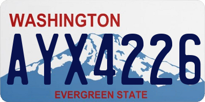 WA license plate AYX4226