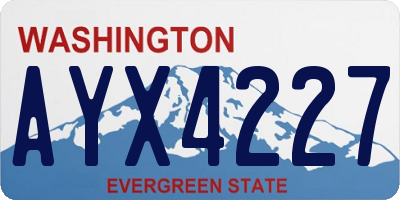 WA license plate AYX4227