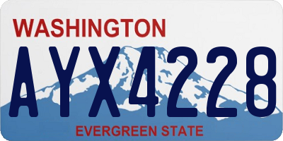 WA license plate AYX4228