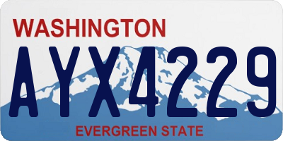 WA license plate AYX4229