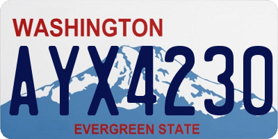 WA license plate AYX4230