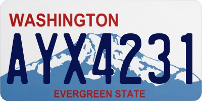 WA license plate AYX4231