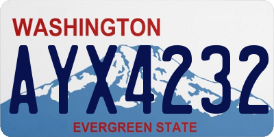 WA license plate AYX4232