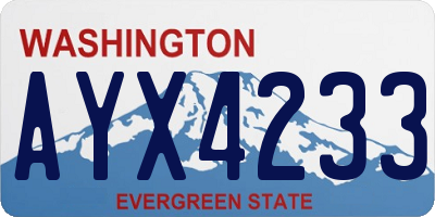 WA license plate AYX4233