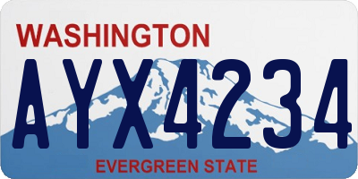 WA license plate AYX4234