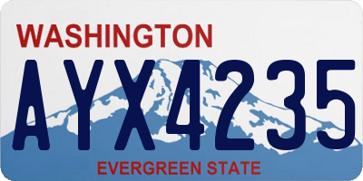 WA license plate AYX4235