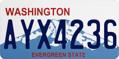 WA license plate AYX4236