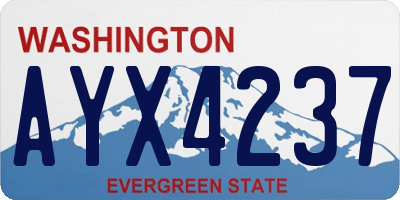 WA license plate AYX4237