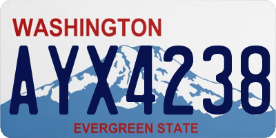 WA license plate AYX4238