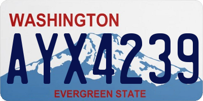 WA license plate AYX4239