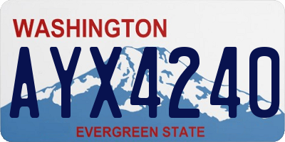 WA license plate AYX4240