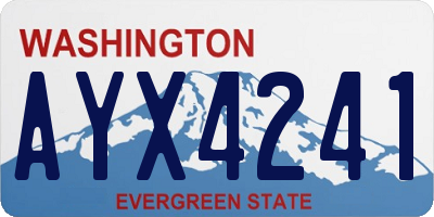 WA license plate AYX4241