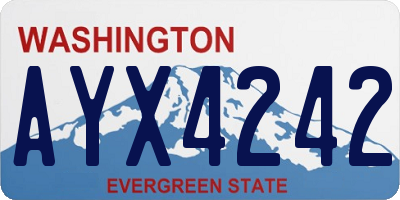 WA license plate AYX4242