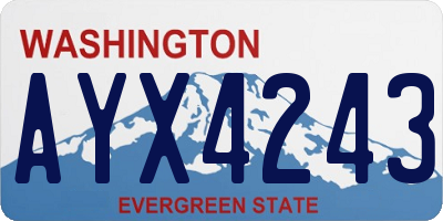 WA license plate AYX4243