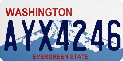 WA license plate AYX4246