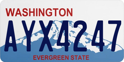 WA license plate AYX4247