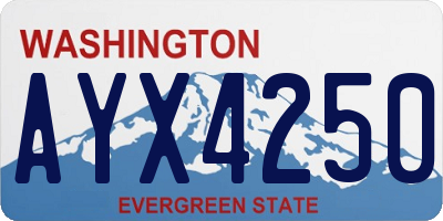 WA license plate AYX4250