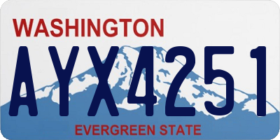 WA license plate AYX4251