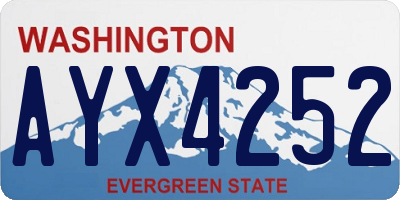 WA license plate AYX4252