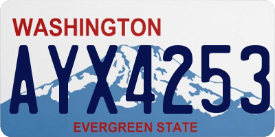 WA license plate AYX4253