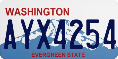 WA license plate AYX4254