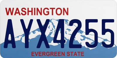 WA license plate AYX4255