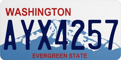 WA license plate AYX4257