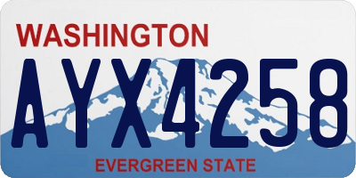 WA license plate AYX4258