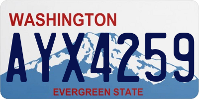 WA license plate AYX4259