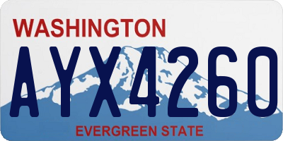 WA license plate AYX4260