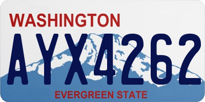 WA license plate AYX4262