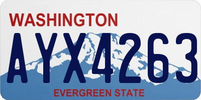 WA license plate AYX4263