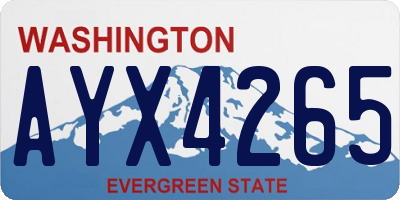 WA license plate AYX4265