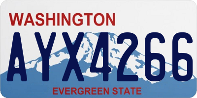 WA license plate AYX4266