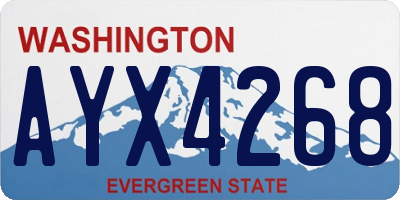 WA license plate AYX4268