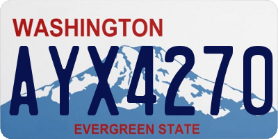 WA license plate AYX4270