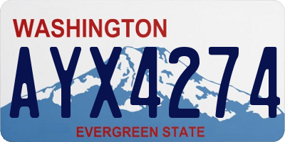 WA license plate AYX4274