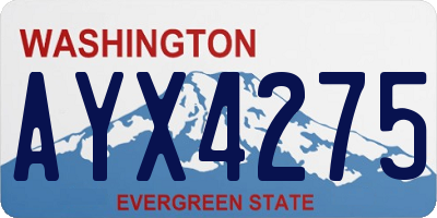 WA license plate AYX4275