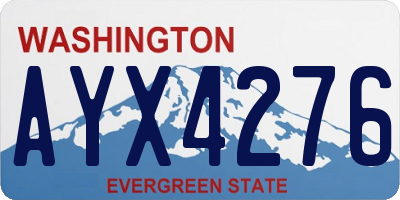 WA license plate AYX4276