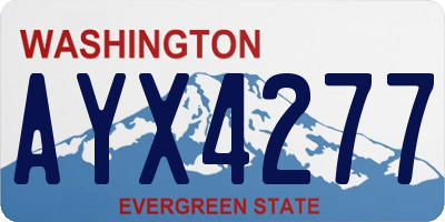 WA license plate AYX4277