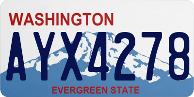 WA license plate AYX4278