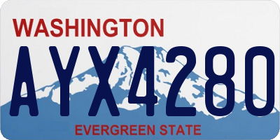 WA license plate AYX4280